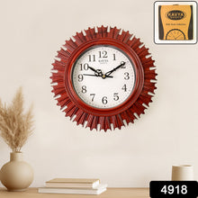 Wooden Look Round Wall Clock – Battery Operated Easy - to - Read Design for Home/Office - justgrabit.in | Just Grab It