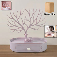 Plastic Jeweller Organizer Earring Holder and Necklace Rack With Drawer (1 Pc) - Justgrabit Inc.