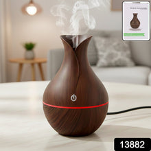 Mini Wooden Vase Pot Diffuser Cool Mist Atomization Humidifier (1 Pc) - justgrabit.in | Just Grab It