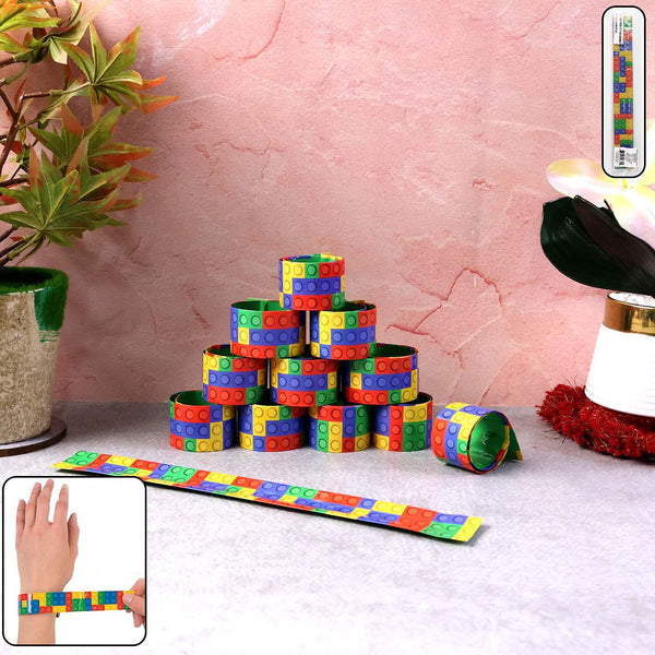 Colorful Snap Slap Bracelet Toy (12 Pc Set ) - justgrabit.in | Just Grab It