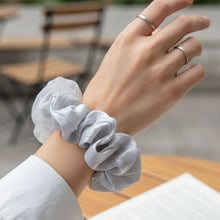 Dual - Tone Satin & Mesh Fabric Hair Scrunchie (1 Pc) - justgrabit.in | Just Grab It