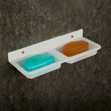 Wall Mounted Double Compartment Soap & Sponge Holder (1 Pc) - Justgrabit Inc.