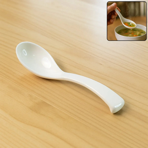 Plastic Soup Spoon – Deep Bowl (1 Pc / White) - justgrabit.in | Just Grab It