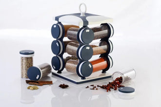 Spice jar Set - Food Grade Plastic 12pcs Spice jar (Brown Box) - Justgrabit Inc.