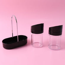 Apex Helix Salt N' Pepper 2 - Piece Plastic Jar Set with Stand - justgrabit.in | Just Grab It