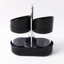 Apex Helix Salt N' Pepper 2 - Piece Plastic Jar Set with Stand - justgrabit.in | Just Grab It