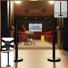 Heavy Duty Retractable Belt Crowd Control Pole with Sturdy Base – 1 Pc - justgrabit.in | Just Grab It
