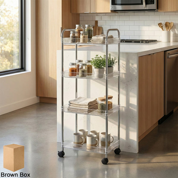 4 Layer Multipurpose Storage Trolley with Wheels - justgrabit.in | Just Grab It