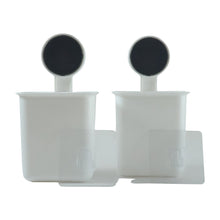 Wall Mounted Plastic Toothbrush Holder with Adhesive Installation (2 Pc) - justgrabit.in | Just Grab It
