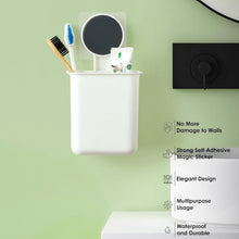 Wall Mounted Plastic Toothbrush Holder with Adhesive Installation (2 Pc) - justgrabit.in | Just Grab It