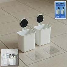 Wall Mounted Plastic Toothbrush Holder with Adhesive Installation (2 Pc) - justgrabit.in | Just Grab It