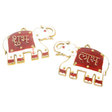 Shubh Labh Elephant Decorative Wall Hangings (2 Pc) - justgrabit.in | Just Grab It