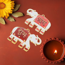 Shubh Labh Elephant Decorative Wall Hangings (2 Pc) - justgrabit.in | Just Grab It
