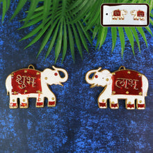 Shubh Labh Elephant Decorative Wall Hangings (2 Pc) - justgrabit.in | Just Grab It
