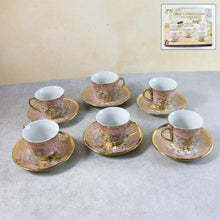 Premium Floral Porcelain Tea Cup and Saucer Set (12 Pc Set) - justgrabit.in | Just Grab It