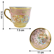 Premium Floral Porcelain Tea Cup and Saucer Set (12 Pc Set) - justgrabit.in | Just Grab It