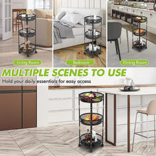 3 - Layer Round Metal Mesh Utility Storage Trolley with Wheels - Justgrabit Inc.