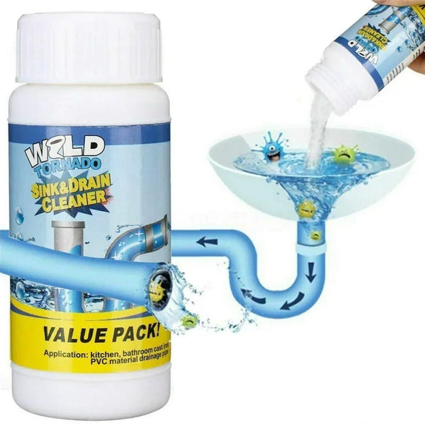 Powerful Sink and Drain Cleaner, Portable Powder Cleaning Tool Super Clog Remover Chemical Powder Agent for Kitchen Toilet Pipe Dredging (110 Gm) - justgrabit.in | Just Grab It