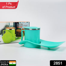 Snack Tray with 350ml Steel Cup for Kids & Home Use - justgrabit.in | Just Grab It