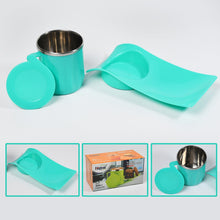 Snack Tray with 350ml Steel Cup for Kids & Home Use - justgrabit.in | Just Grab It