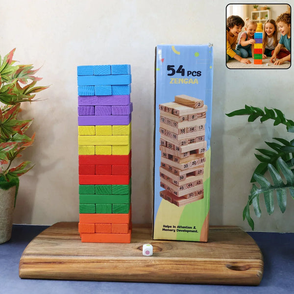 Wooden Stacking Tower Game - (54 Pc) - Justgrabit Inc.