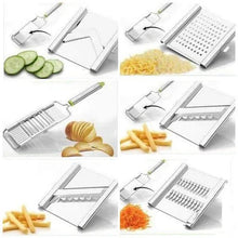 6 in 1 Stainless Steel Kitchen Chips Chopper Cutter Slicer and Grater with Handle - Justgrabit Inc.