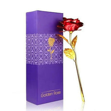 24K Artificial Golden Rose / Gold Red Rose with Gift Box (10 inches) - justgrabit.in | Just Grab It