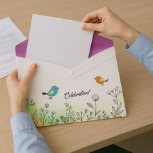 Mix Design A4 Printed Document Folder with Decorative Button Closure (1 Pc) - justgrabit.in | Just Grab It