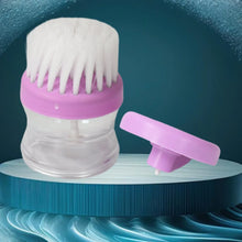 Plastic Wash Basin Brush Cleaner with Liquid Soap Dispenser (Multicolour) - Justgrabit Inc.