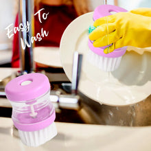 Plastic Wash Basin Brush Cleaner with Liquid Soap Dispenser (Multicolour) - Justgrabit Inc.