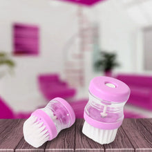 Plastic Wash Basin Brush Cleaner with Liquid Soap Dispenser (Multicolour) - Justgrabit Inc.