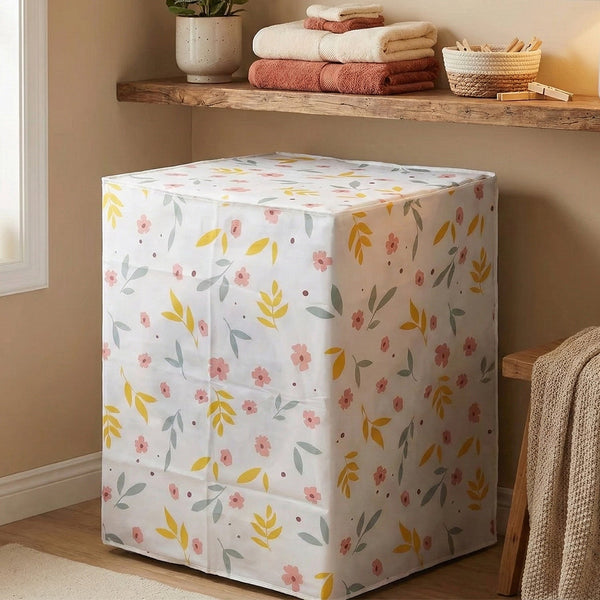 Waterproof & Dustproof Floral Washing Machine Cover (62×56×83 cm) - justgrabit.in | Just Grab It