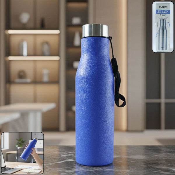 Classic Stainless Steel Water Bottle Blue Color (1000 ML, 1 Piece) - justgrabit.in | Just Grab It