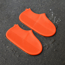 Orange Non - Slip Silicone Rain Reusable Anti skid Waterproof Fordable (1 Pair) - justgrabit.in | Just Grab It