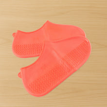 Orange Non - Slip Silicone Rain Reusable Anti skid Waterproof Fordable (1 Pair) - justgrabit.in | Just Grab It