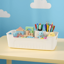 White Plastic Storage Basket Tray Set (4 Pcs) - justgrabit.in | Just Grab It