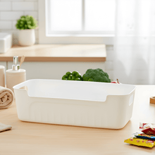 White Plastic Storage Basket Tray Set (4 Pcs) - justgrabit.in | Just Grab It