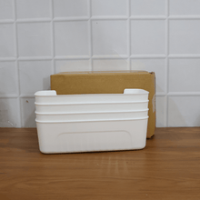 White Plastic Storage Basket Tray Set (4 Pcs) - justgrabit.in | Just Grab It