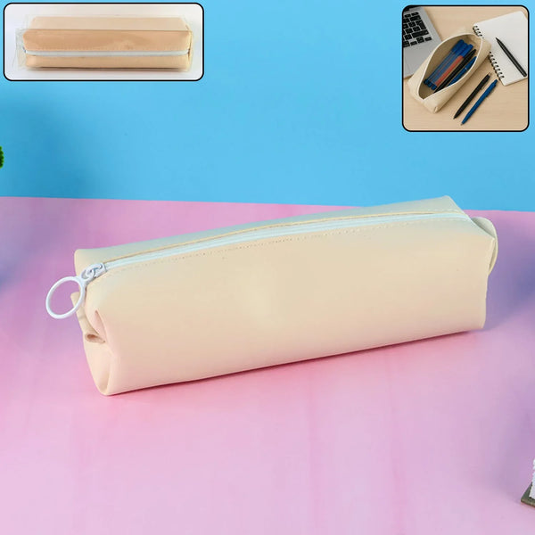 Slim PU Leather Pencil Pouch - (1 Pc) - justgrabit.in | Just Grab It